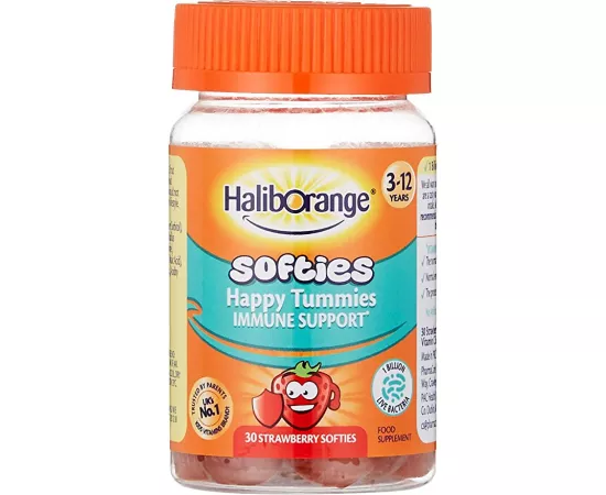 سوفتيز هابي تاميز بنكهة الفراولة للأطفال لدعم وتعزيز المناعة من هاليبورانج 30's
