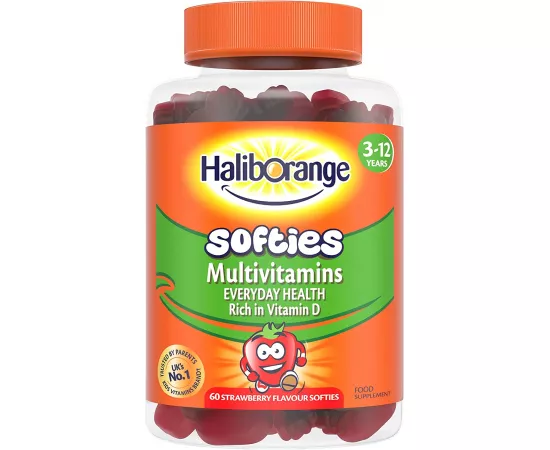 سوفتيز الفيتاميات المتعددة بنكهة الفراولة للأطفال من هاليبورانج 30's