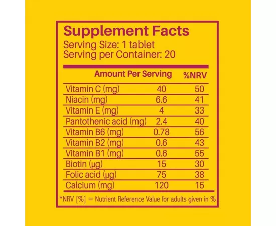 Sunshine Nutrition Kids Multivitamin Raspberry Flavor Effervescent Tablets 20's