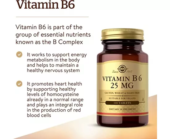 Solgar Vitamin B6 25 mg Tablets 100s