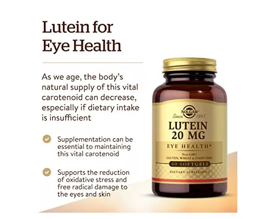 Solgar Lutein 20 mg Eye Health Supplements 60 Softgels