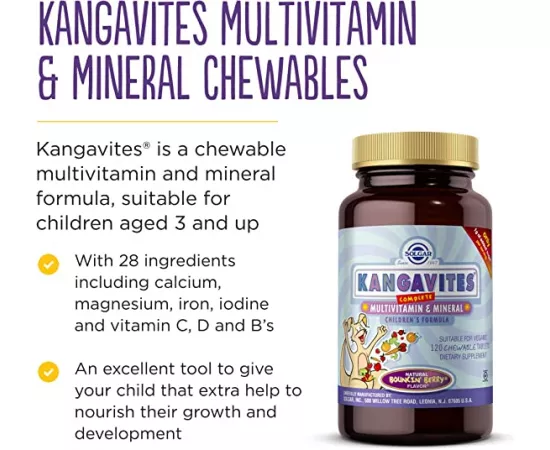 Solgar Kangavites Multivitamin 120 Chewable Tablets