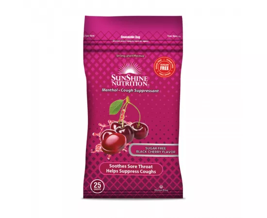 Sunshine Nutrition Black Cherry Flavor Lozenges 25 Drops