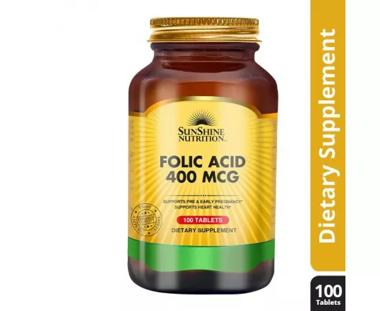 Sunshine Nutrition Folic Acid 400 mcg Tablet 100's