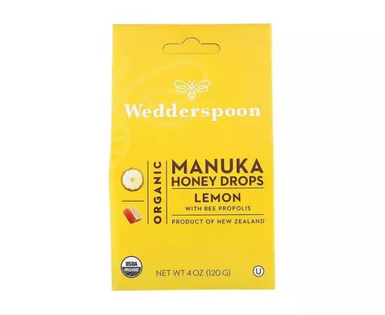 Wedderspoon Organic Manuka Honey Drops Lemon 120 gm 20'S