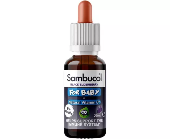 نقاط فيتامين C بنكهة البيلسان الأسود من سامبوكول بيبي x 200مللي