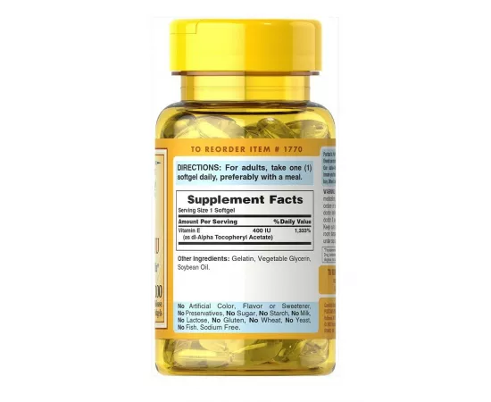 Puritan's Pride Vitamin E 400 IU Softgels 100's