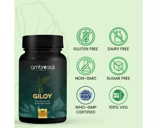 Ambrosial’s Giloy 500 mg Veg Capsules 120's 2 Pack