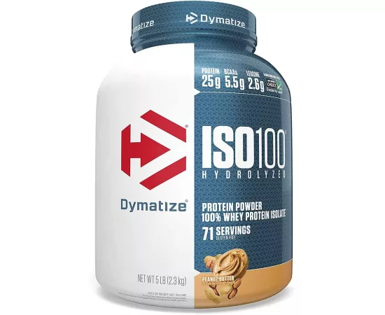 Dymatize ISO 100 Whey Powder Peanut Butter 5 lb (2.3 Kg)