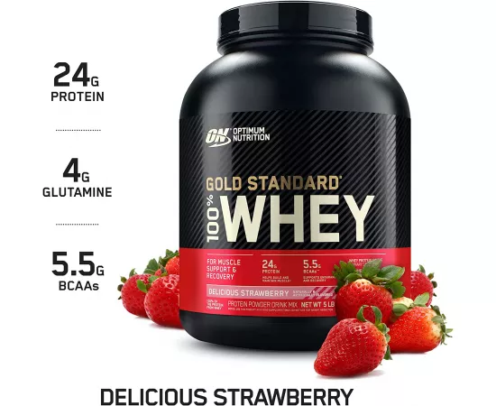 Optimum Nutrition Gold Standard 100% Whey Protein Delicious Strawberry 5 lbs (2.27 kg)