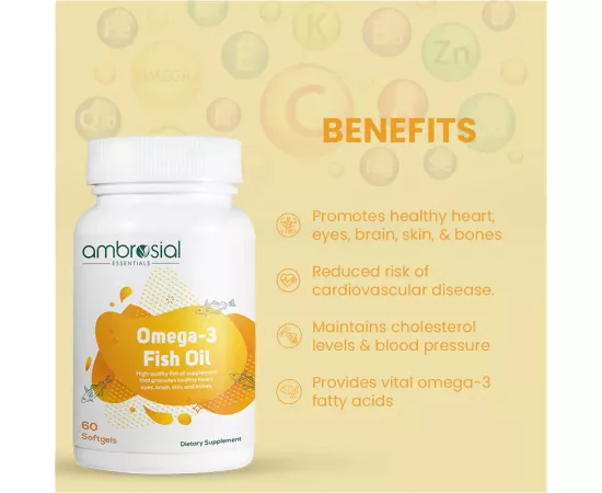 Ambrosial Omega 3 Fish Oil 1000 mg Capsules 60's