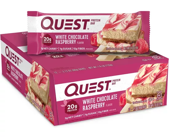 Quest Nutrition Protein Bar White Chocolate Raspberry Pack of 12