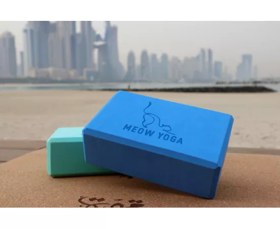 Meow Yoga Blue Yoga Block