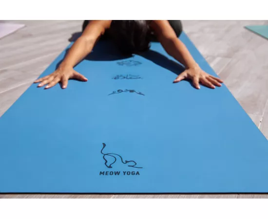 Meow Yoga Moon Mat Blue