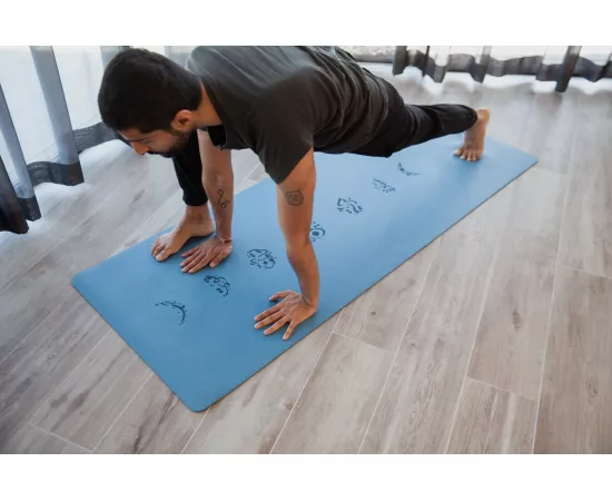 Meow Yoga Moon Mat Blue