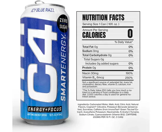 Cellucor C4 Smart Energy Drink Icy Blue Razz