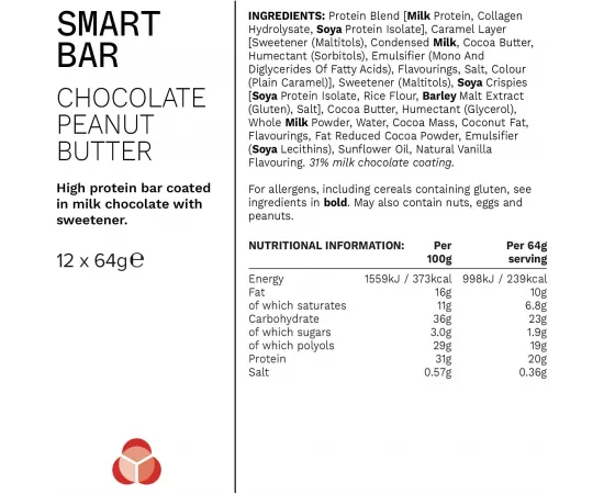 PhD Smart Bar Chocolate Peanut Butter 64g