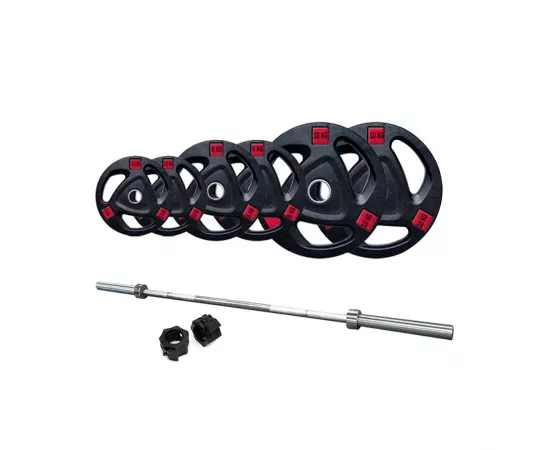 4 ft Olympic Size Bar With Plates 42 kg Body Pump Set