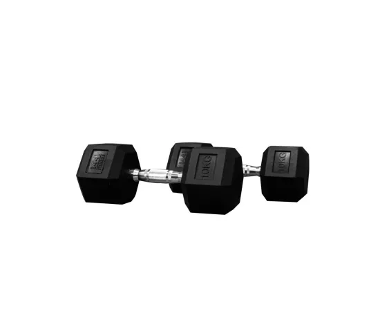 1441 Fitness Rubber Hex Dumbbells (10 Kg) â€“ Solid Cast Iron Core Rubber Coated Head Dumbbell [CLONE]