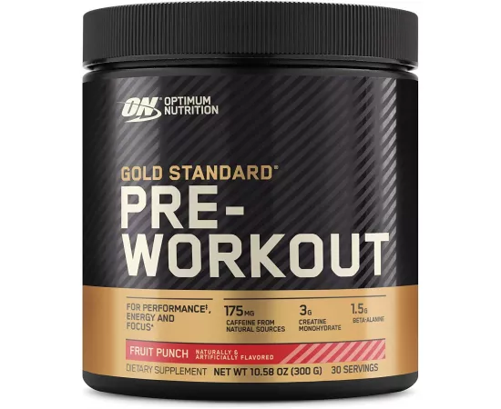 Optimum Nutrition (ON) Gold Standard Pre-Workout Fruit Punch, 30 Servings