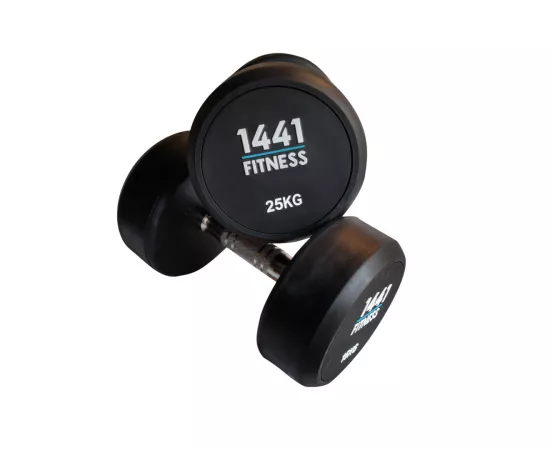 1441 Fitness Rubber Round Dumbbells - 25 KG