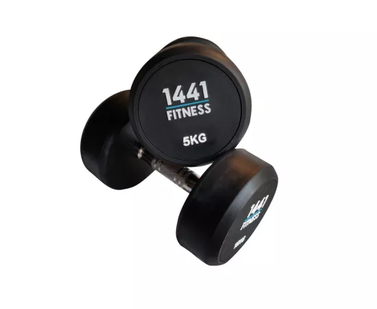 1441 Fitness Rubber Round Dumbbells - 5 KG