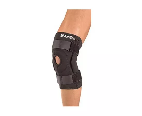 Mueller Hinged Wrap Around Knee Brace Black - Large