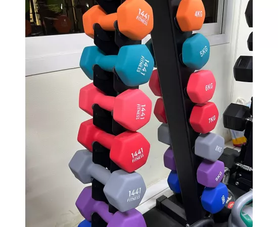 1441 Fitness Neoprene Hex Dumbbells 2 kg Sold in Pair (2 Pcs)