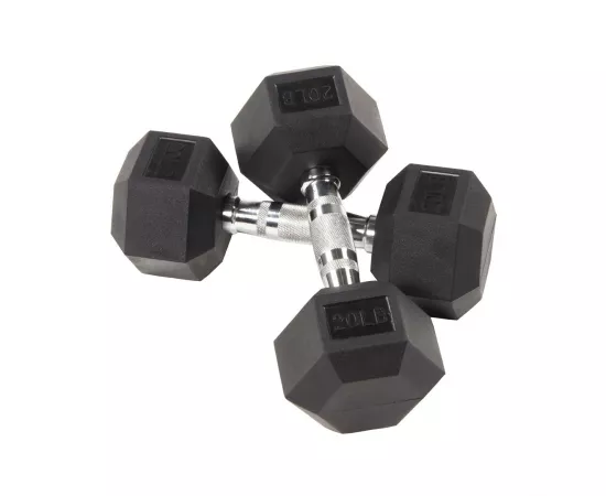 1441 Fitness Rubber Hex Dumbbells - 20 lbs