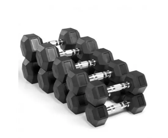 1441 Fitness Rubber Hex Dumbbells - 45 lbs