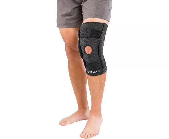 Mueller Hinged Wrap Around Knee Brace Black - Large