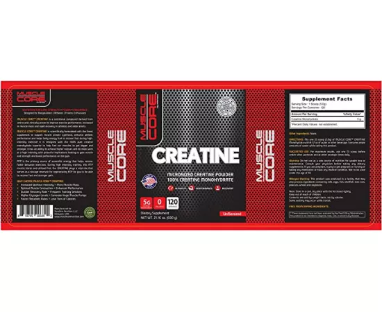 Muscle Core Creatine Unflavored 600g