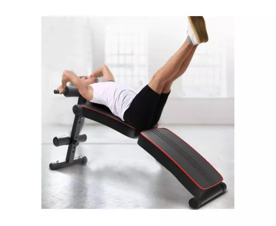 1441 Fitness Foldable Decline Sit Up Bench with Reverse Crunch Handle - B006