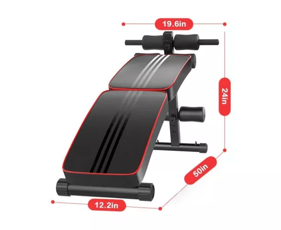 1441 Fitness Foldable Decline Sit Up Bench with Reverse Crunch Handle - B006