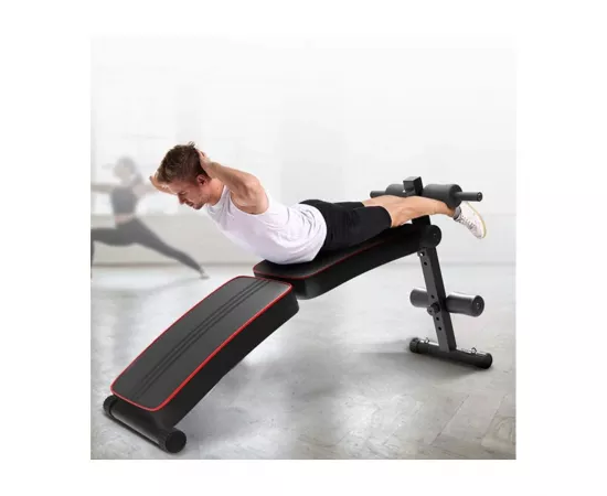 1441 Fitness Foldable Decline Sit Up Bench with Reverse Crunch Handle - B006