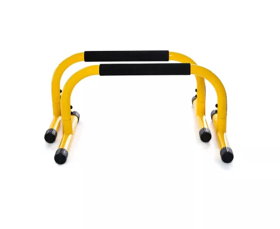 Lebert Fitness Parallettes Push Up Dip Stand (12''H x 25''L x 16''W) S - Yellow