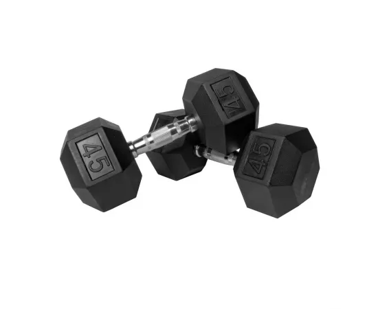 1441 Fitness Rubber Hex Dumbbells - 45 lbs