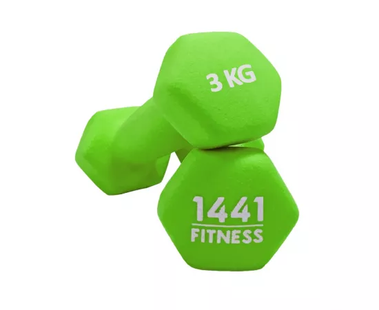 1441 Fitness Neoprene Hex Dumbbells 3 kg Sold in Pair (2 Pcs)