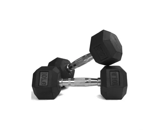 1441 Fitness Rubber Hex Dumbbells - 10 lbs