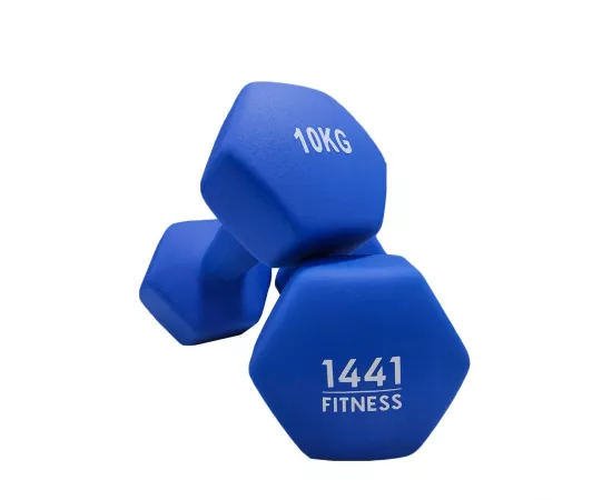 1441 Fitness Neoprene Hex Dumbbells 10 kg Sold in Pair (2 Pcs)