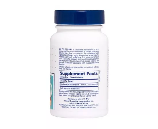 Natures Plus Say Yes To Dairy Natural Lactase Enzyme Chewable Tablets 50's