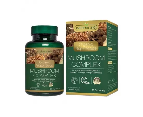 Natures Aid Organic Superfoods Mushroom Complex Capsules 60's
