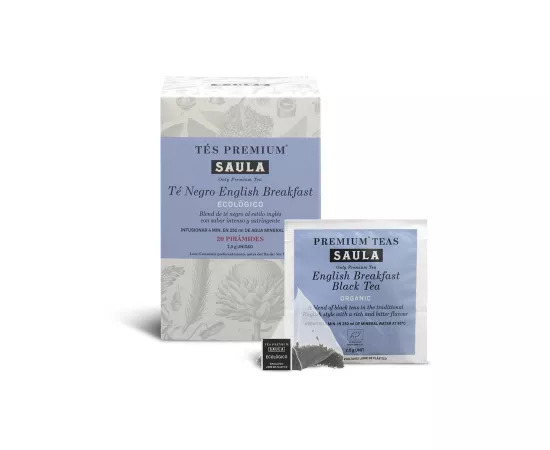 Black Tea English Organic Breakfast Box of 20 Tea Bags