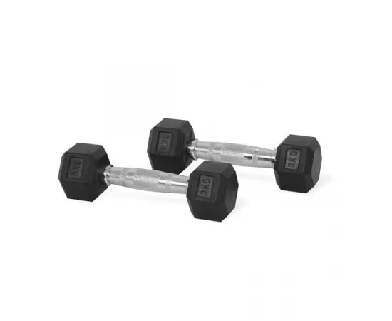 1441 Fitness Hex Rubber Dumbbell - 3 Kg