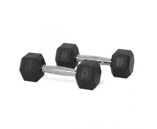 1441 Fitness Hex Rubber Dumbbell - 4 Kg