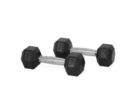 1441 Fitness Hex Rubber Dumbbell - 7 Kg