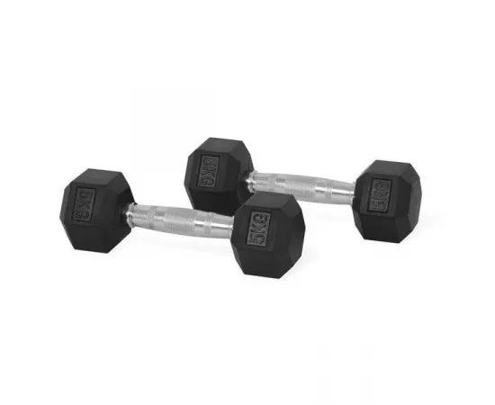 1441 Fitness Hex Rubber Dumbbell - 5 Kg