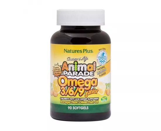 Natures Plus Animal Parade Omega 3 6 9 Junior Softgels 90's