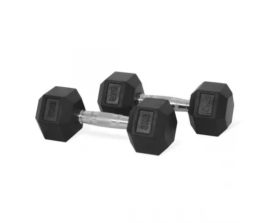 1441 Fitness Hex Rubber Dumbbell - 8 Kg