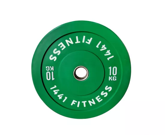 1441 Fitness 7 Ft Olympic Barbell and Color Bumper Plate Set - 160 Kg